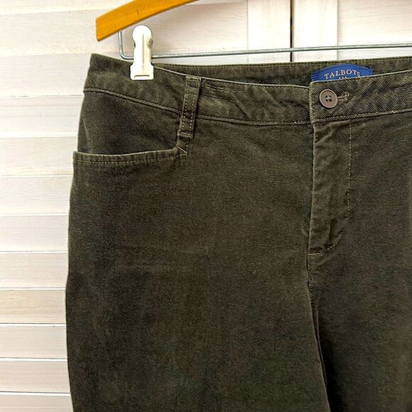 #22-Talbots Corduroy Pants Size 14 Stretch Curvy Olive Green - Picture 3 of 12